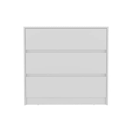 Tuhome Austin Three Drawer Dresser, Pull Out Mechanism-White CLB8958